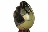 Septarian Dragon Egg Geode - Black Crystals #137931-3